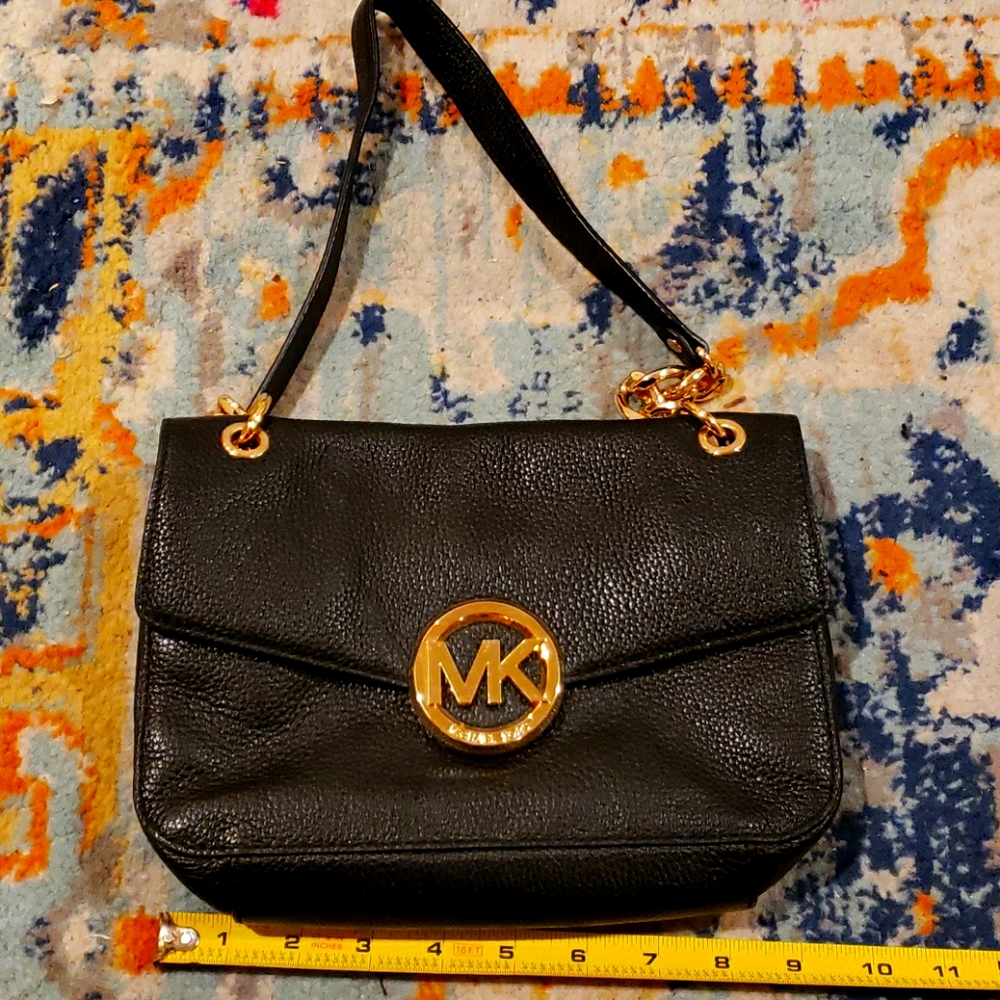 Michael Kors Black Leather Shoulder Bag